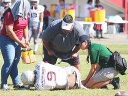 Tafuna Warriors star middle-linebacker Elden Titania is injured 