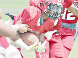 Michael Pitone of the Vikings returning an interception 