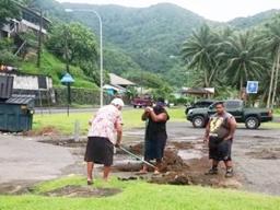 Department of Parks and Recreation, Ken Tupua (far left) with other Parks employees