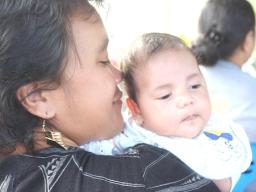 Mother and child at World Breastfeeding Week event