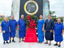 Participants in wreath-laying ceremonies