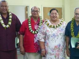 Youth Summit leaders: Lt. Gov. Lemanu Palepoi Sialega Mauga, Fa’aea Malielegaoi Tulifau, Dr. Mafutaga Tagaloa-Tulifau and Gov. Lolo Matalasi Moliga 