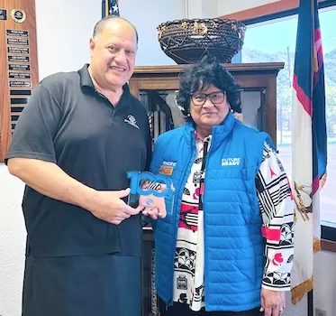 hief Volunteer Officer, Mrs. Mary A.T. Tulafono with presenter