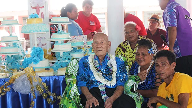 Taulapapa A’asa Ah-Sing at his 100th birthday party.