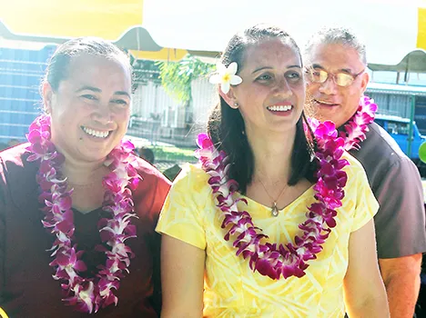 First Lady, Ella Pelefoti Mauga (left) and Mrs. Marian McGuire Ale (right)