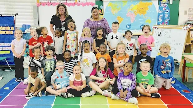 Aliimau Petaia with Mrs. Kidds kindergarten class