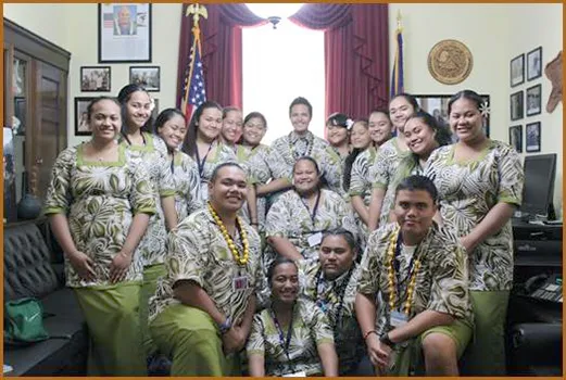 The 2018 Close Up student group from American Samoa in the Congressional office.