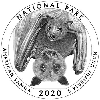Artwork that will be on the tail side of the 2020 quarter honoring the National Park of American Samoa