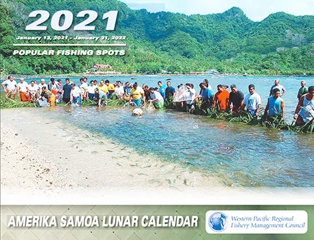 Front of the 2021 American Samoa Lunar Calendar