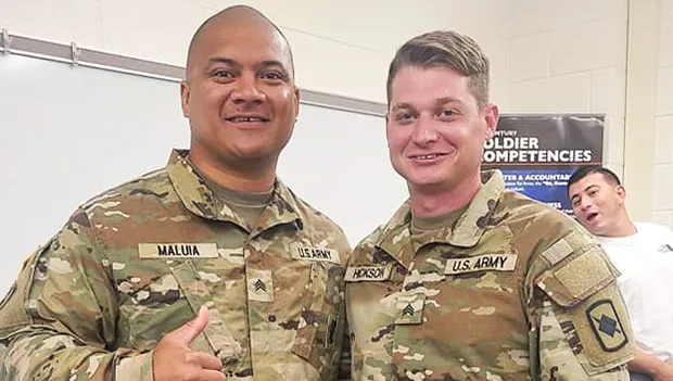 Sgt. Malu’ia with another soldier