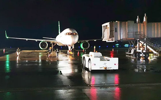 ASIA PACIFIC AIRLINES PLANE ON RUNWAY