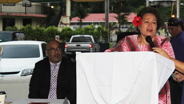 Congresswoman Aumua Amata at the rally.