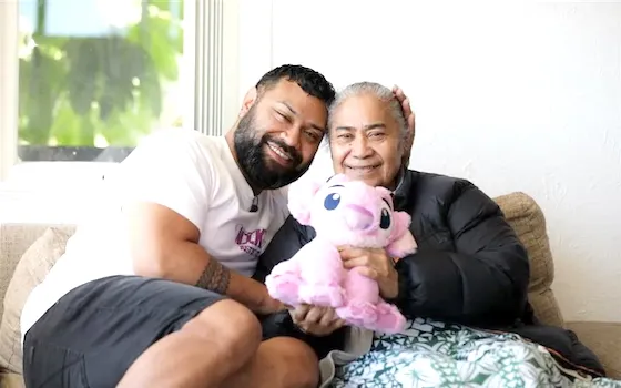 Sapini Unoi and his mother Mutalau