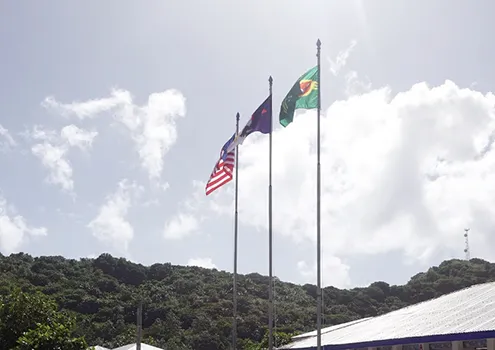 Flags raised in honor of Manu'a Day Celebration