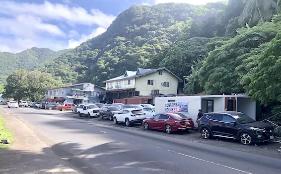 rental cars parked along main road