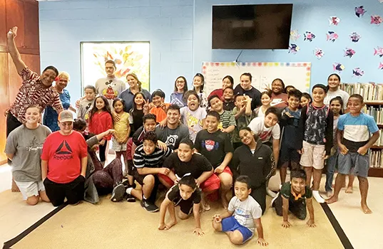 students at summer library program