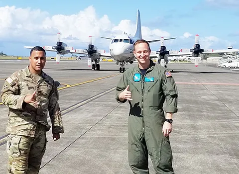 Sgt. 1st Class Gilberto Rivera and Petty Officer 1st Class Robert Hannah