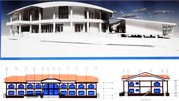 Rendering of new Fono building and proposed court house