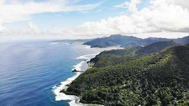 American Samoa coastline and rainforest