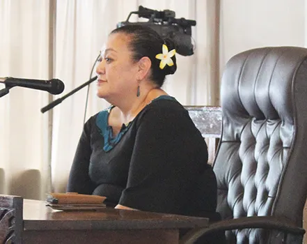 Acting Attorney General Mitzie Jessop-Ta’ase during her Senate confirmation hearing