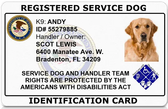 Service Dog registration form