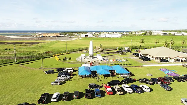 Aerial view of Veteran's Memorial Monument