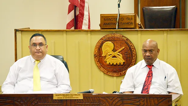 Attorney General Faimealelei Alailima Utu and Acting Police Commissioner Fo’ifua Fo’ifua