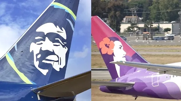 HAWAIIAN AIR AND ALASKA AIR PLANES