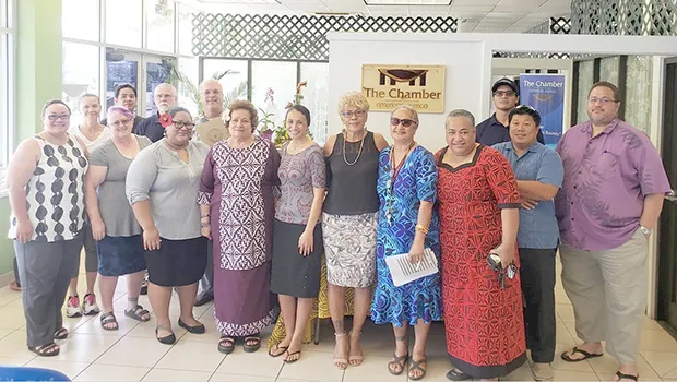 Congresswoman Aumua Amata with members of the Chamber of Commerce