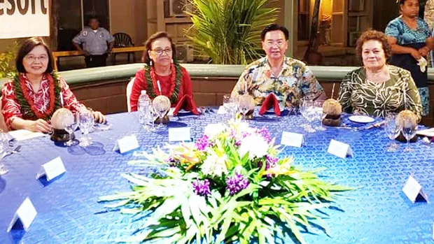 (l-r) Taiwan President Dr. Tsai Ing-Wen, RMI President Dr. Hilda Heine, Taiwan Foreign Minister Joseph Wu, and Congresswoman Aumua Amata