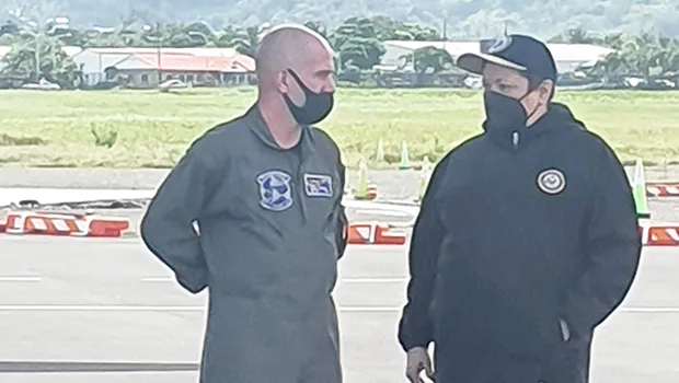 Congresswoman Unifa’atali Amata with a federal official