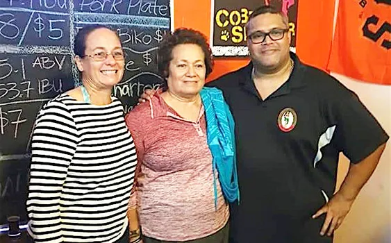 Congresswoman Amata with her daughter Erika Leatavalavala Radewagen, and small business owner Nate Ilaoa 