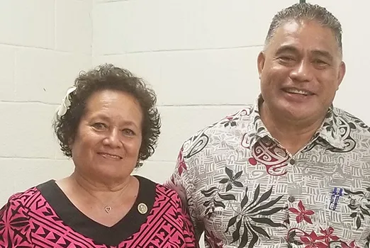  Congresswoman Aumua Amata and Health Director Motusa Tuileama Nua.