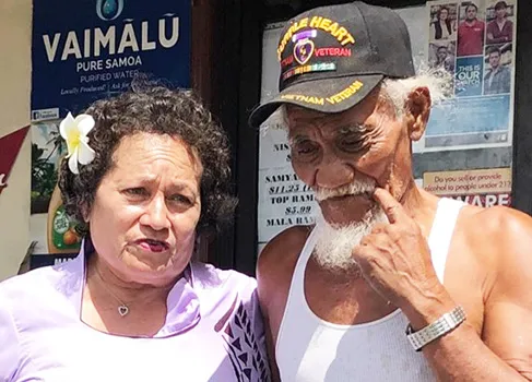Amata with three-time Purple Heart recipient Fanuatanu Mamea