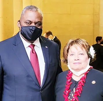 Congresswoman Amata and Secretary of Defense Secretary Lloyd Austin