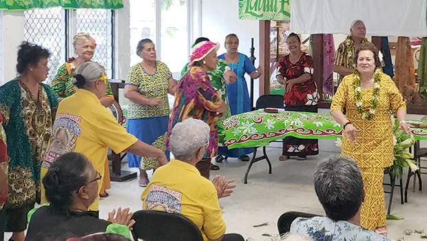Amata at Pago Pago Village Senior Center during Town Hall