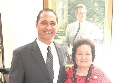 Taotasi Archie Soliai and Congresswoman Uifa’atali Amata 
