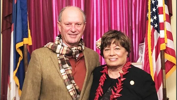 Congresswoman Amata and oceanographer Dr. Robert Ballar