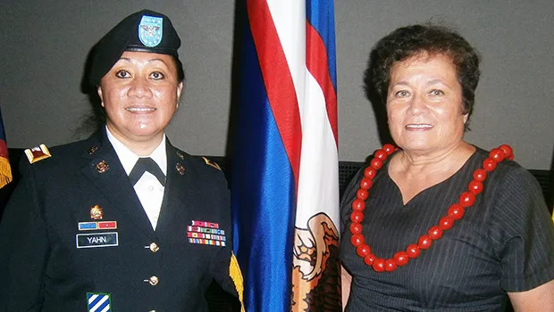 Congresswoman Aumua Amata and her Chief of Staff, retired Colonel Leafaina Yahn