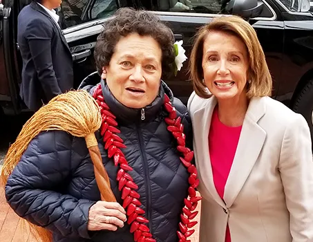 Congresswoman Amata with Speaker Pelosi after taking the Oath of Office in the 116th Congress 