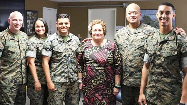 Amata with Camp Pendleton Samoan soldiers
