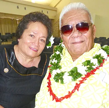 Congresswoman Aumua Amata and the late Aumoeualogo Te’o J. Fuavai.