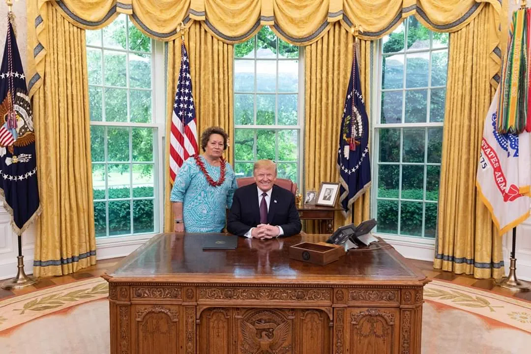 Congresswoman Aumua Amata  with President Donald Trump
