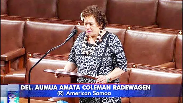 Congresswoman Amata speaking to the House 