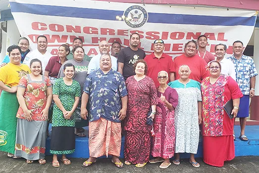 Group photo of Amata's Town Hall meeting in Aoa.