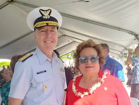 Congresswoman Amata with Admiral Kevin Lunday