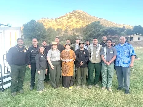 Amata with firefighters