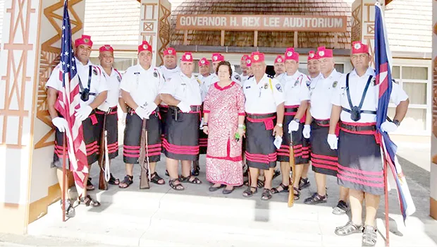 Amata with police officers