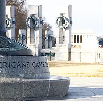 American Samoa and Guam pillars at National World War II Memorial in Washington D.C.