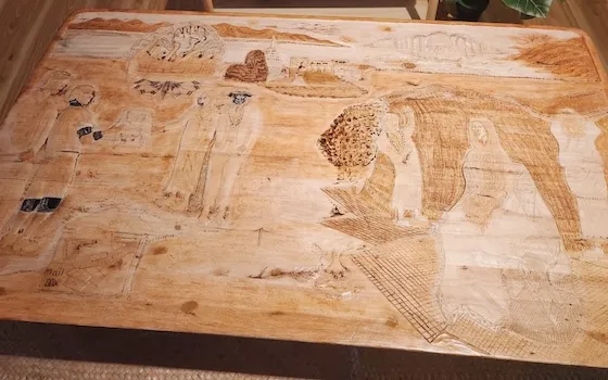 carved table